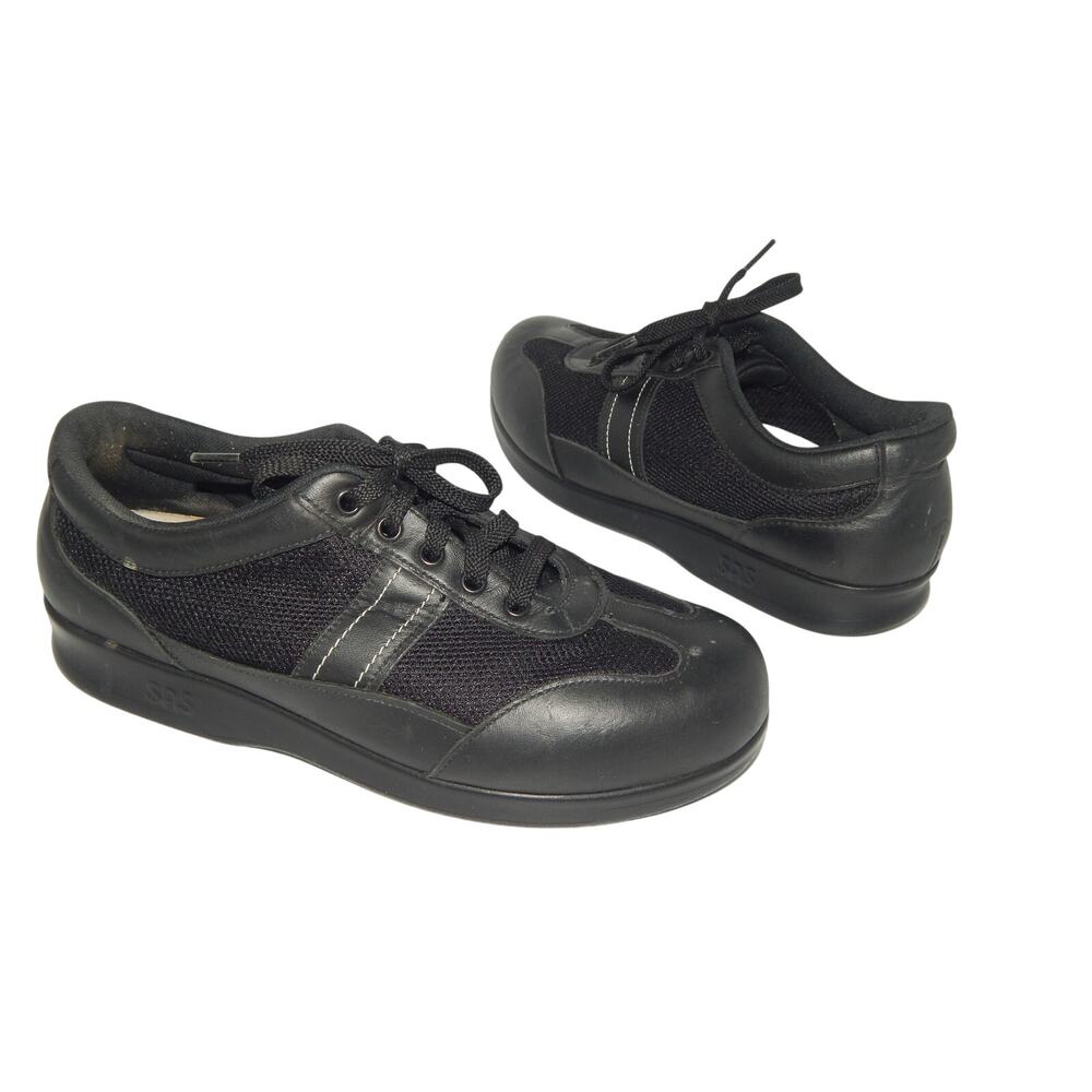 Sas Reverie Women Black Mesh Leahter Walking Sneakers Size 7.5 WW